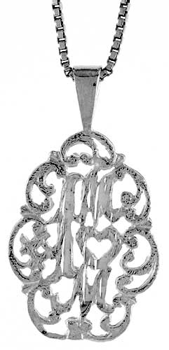 Sterling Silver #1 Mom Talking Pendant, 3/4 inch Tall