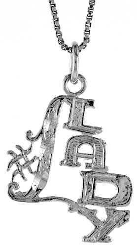 Sterling Silver #1 Lady Talking Pendant, 1 inch Tall