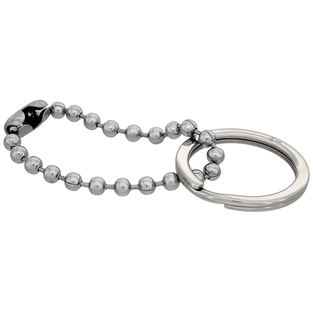 Surgical Steel Valet Keyring Ideal for Keyless Entry Cars, 1 1/4 inch round