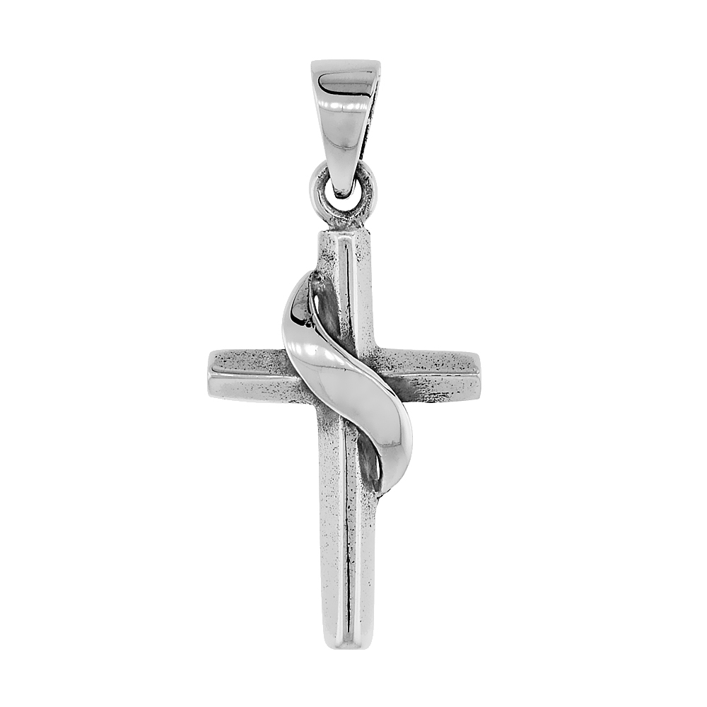 Sterling Silver Methodist Cross Pendant, 1 1/16 inch tall