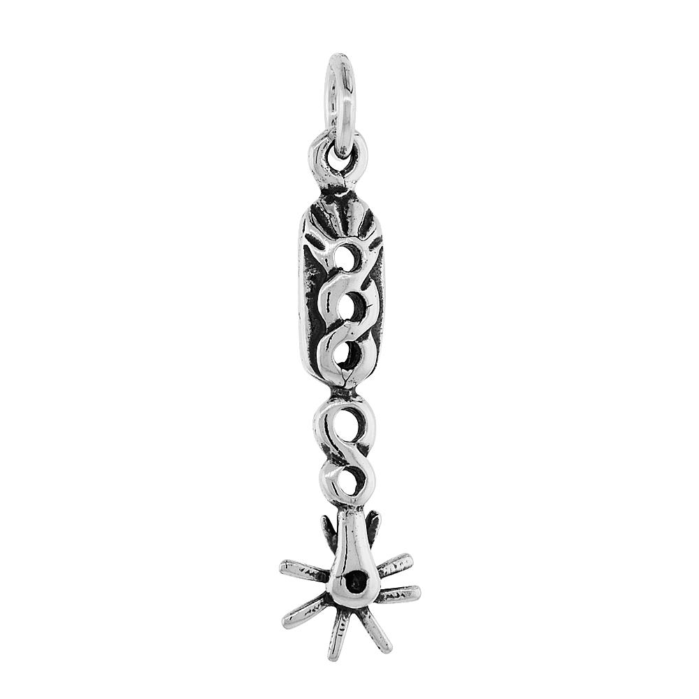 Sterling Silver Boot Spurs Pendant, 1 1/16 inch tall