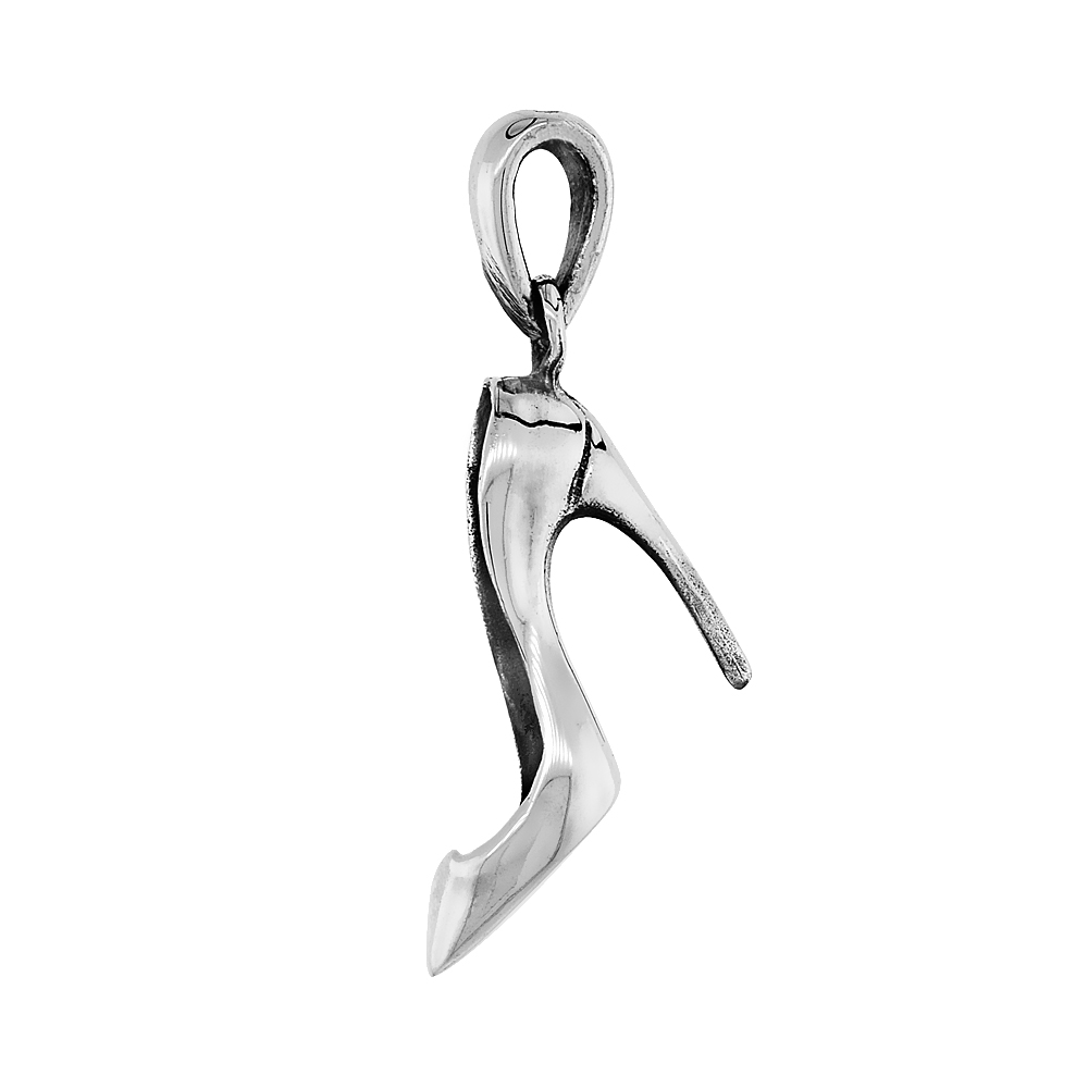Sterling Silver High Heels Pendant, 1/2 inch tall