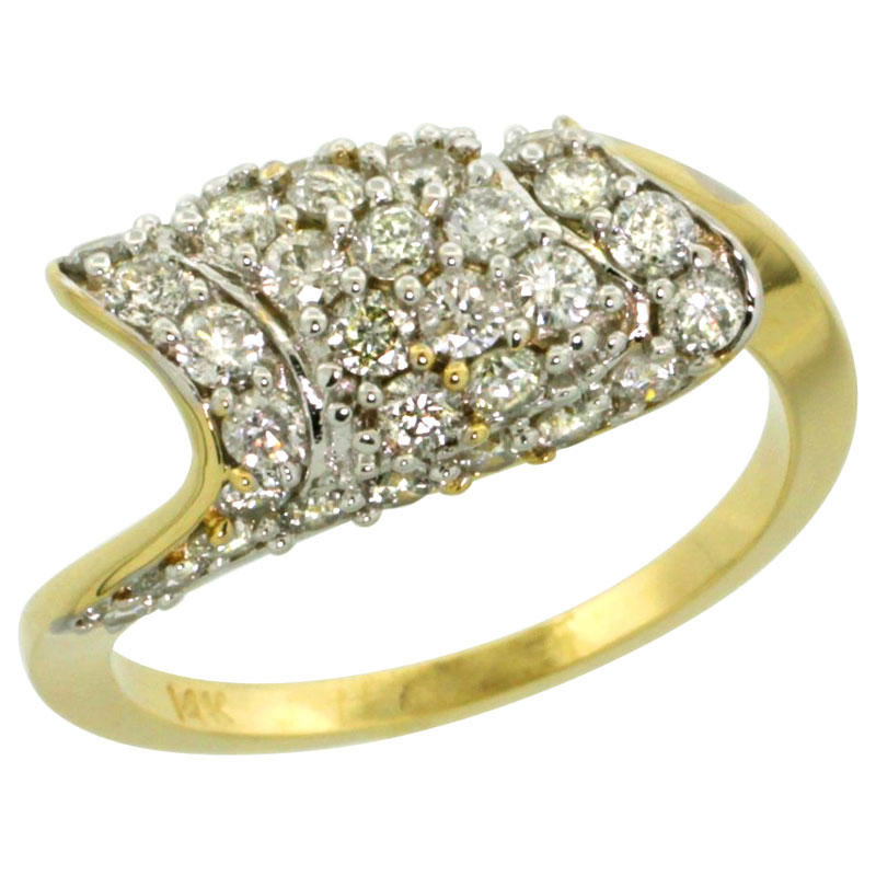 14k Gold Diamond Engagement Ring w/ 1.32 Carats Brilliant Cut (H-I Color; SI1 Clarity) Diamonds, 5/16 in. (8.5mm) wide