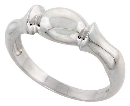 Sterling Silver Freeform Ring Flawless finish 5/16 inch wide, sizes 6 to 10
