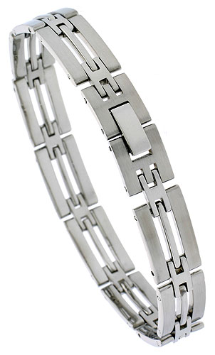 Stainless Steel Bar Bracelet For Men, 8 inch long