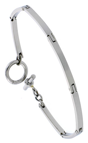 Stainless Steel Toggle Clasp Bracelet for Women, 7 inches