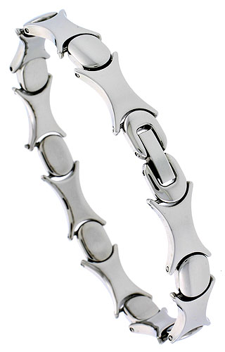 Stainless Steel Hugs & Kisses Bracelet for Women, 7.5 inch long