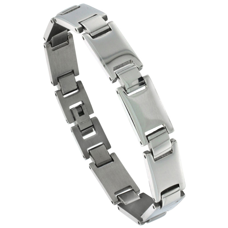 Stainless Steel Link Bracelet For Men, 8 inch