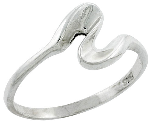 Sterling Silver Free Form Ring, 3/8 inch 