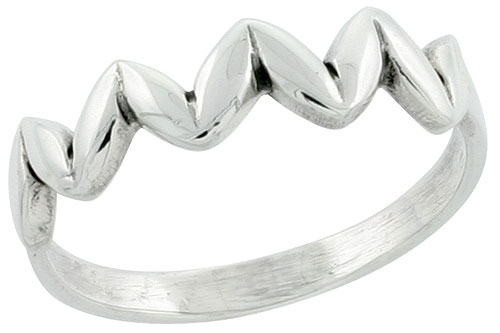 Sterling Silver 3/16 inch Zigzag Ring
