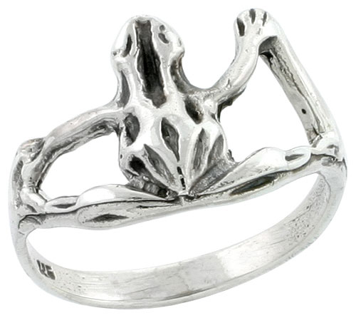 Sterling Silver 1/2 inch Frog Ring