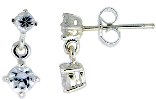 Sterling Silver / Cubic Zirconia Dangle Earrings