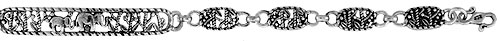 Sterling Silver Oxidized Filigree Elephant Bracelet