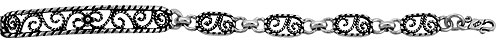 Sterling Silver Oxidized Filigree Bracelet