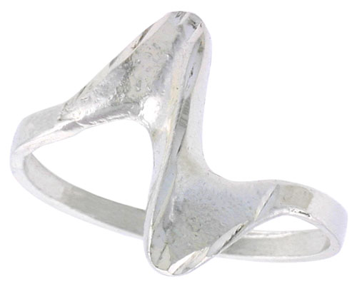 Sterling Silver Freeform Swirl Ring Polished finish 1/2 inch wide, sizes 6 - 9