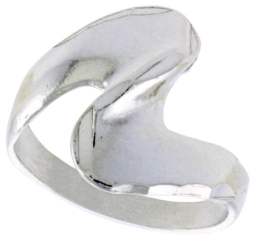 Sterling Silver Freeform Swirl Ring Polished finish 5/8 inch wide, sizes 6 - 9