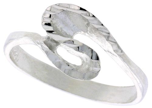 Sterling Silver Freeform Wave Ring Polished finish 3/8 inch wide, sizes 6 - 9,