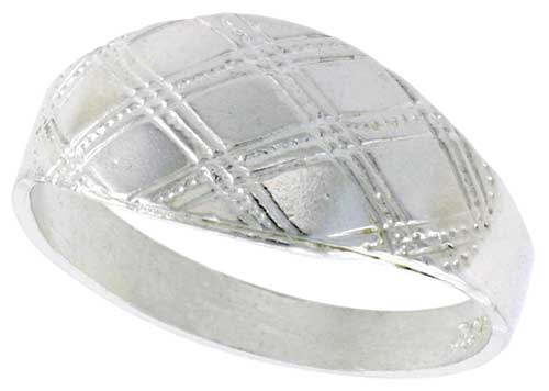 Sterling Silver Freeform Dome Ring Polished finish 5/16 inch wide, sizes 6 - 9