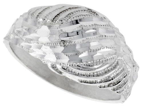 Sterling Silver Freeform Ring Polished finish 1/2 inch wide, sizes 6 - 9