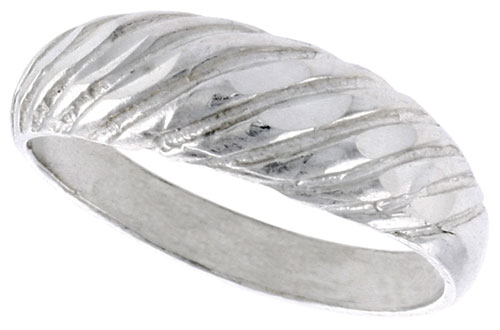 Sterling Silver Freeform Ring Polished finish 3/16 inch wide, sizes 6 - 9