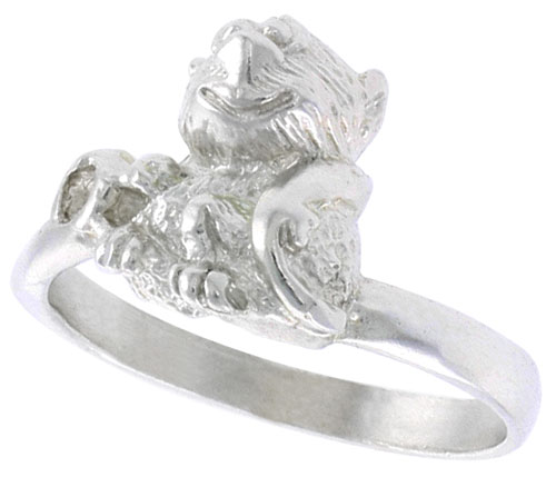Sterling Silver Monkey Ring Polished finish 1/2 inch wide, sizes 6 - 9