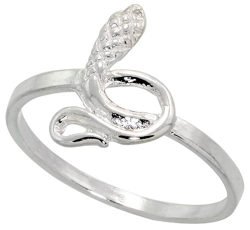 Sterling Silver Snake Ring Polished finish 9/16 inch wide, sizes 6 - 9