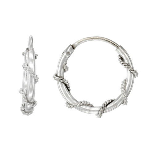 Endless Hoops 10 Pairs Sterling Silver Rope Wire Wred Endless Hoop Earrings 1 Mm Thin