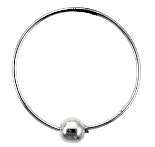 Sterling Silver Large Thin Belly Hoops, 1 1/16" Diameter