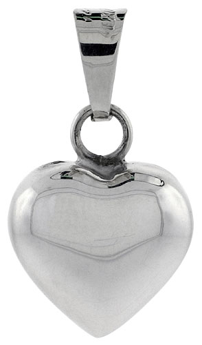Sterling Silver 3/4 inch Harmony Heart Pendant, with snake chain.