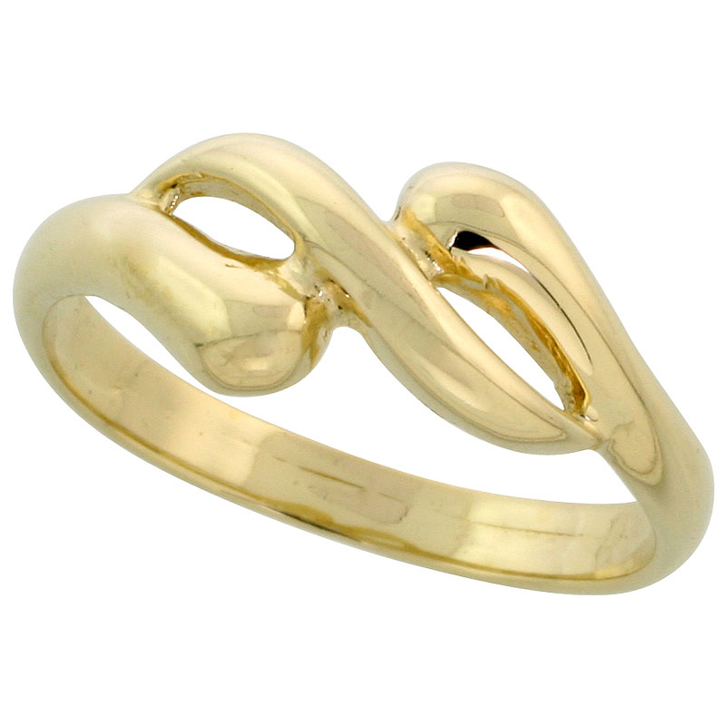 14k Gold Contemporary Wave Ring, 5/16" (8mm) wide