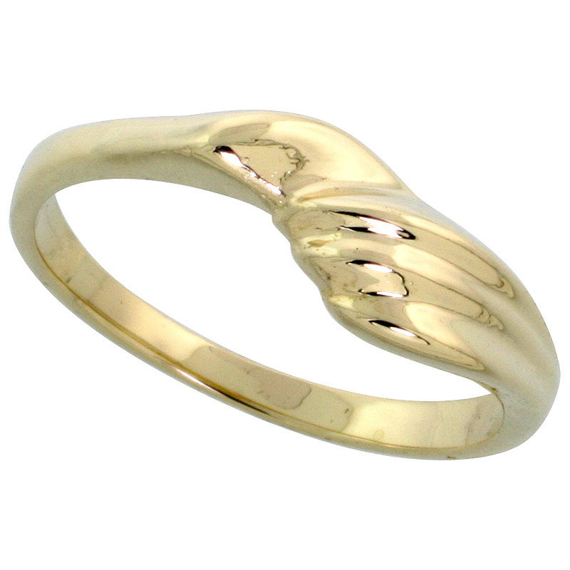 14k Gold Freeform Ring, 1/4" (6mm) wide