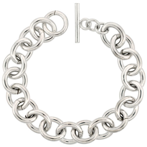 Sterling Silver Rolo Bracelet 8 1/2 inch long Handmade, available in 8, 8.5 and 9 inch lengths