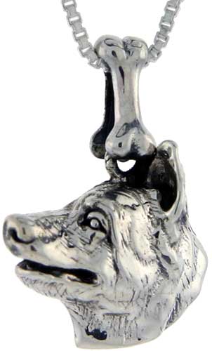 Sterling Silver Norwegian Elkhound Dog Pendant ?