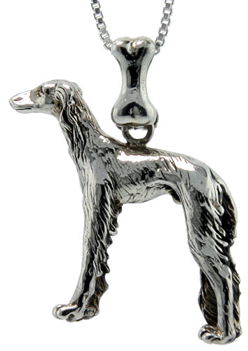 Sterling Silver Saluki Dog Pendant ?