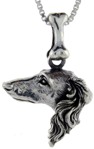 Sterling Silver Saluki Dog Pendant ?