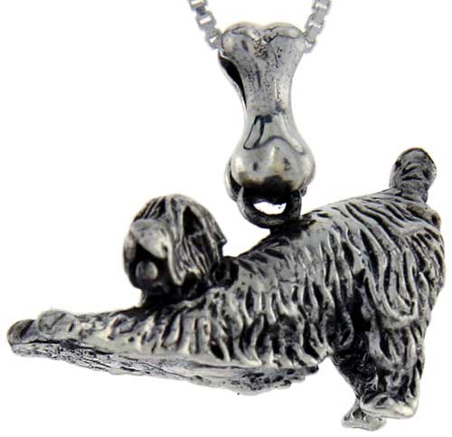 Sterling Silver Soft Coated Weather Terrier Dog Pendant ?