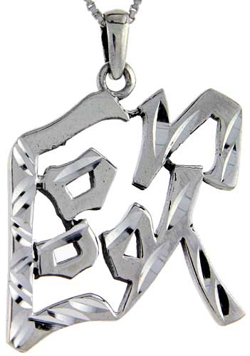 Sterling Silver Chinese Character for AUR Family Name Charm, 1 1/2 inch tall