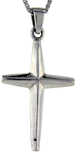 Sterling Silver Gyronny Cross Pendant, 1 3/8 inch tall