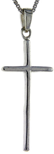 Sterling Silver Cross Pendant, 1 1/2 inch tall