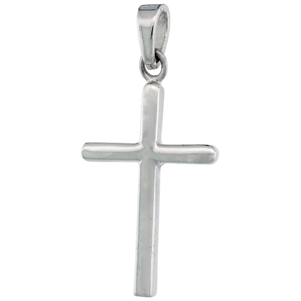 Sterling Silver Cross Pendant, 1 1/4 inch tall