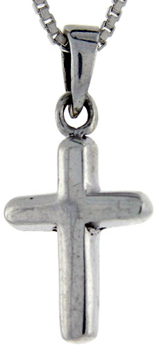 Sterling Silver Small Cross Pendant, 3/4 inch tall