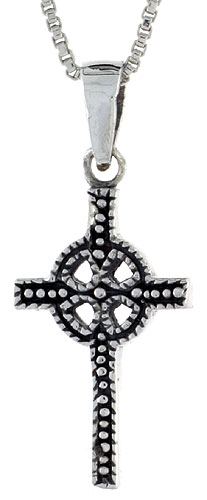 Sterling Silver Celtic Cross Pendant, 3/4 inch 