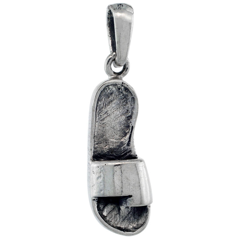 Sterling Silver Sandal Pendant, 7/8 inch tall 