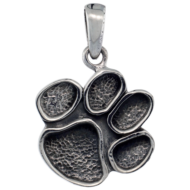 Sterling Silver Cougar Paw Pendant, 3/4 inch tall 