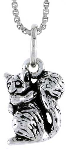Sterling Silver Squirrel Charm, 1/2 inch tall