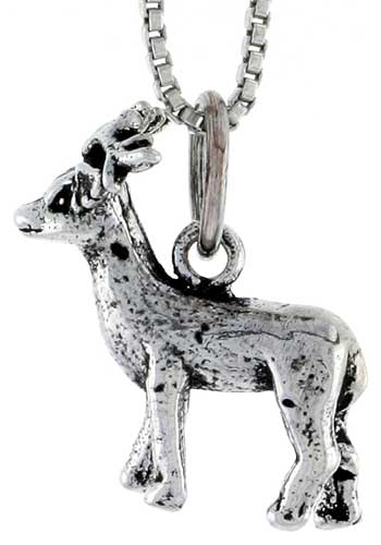 Sterling Silver Deer Charm, 5/8" tall