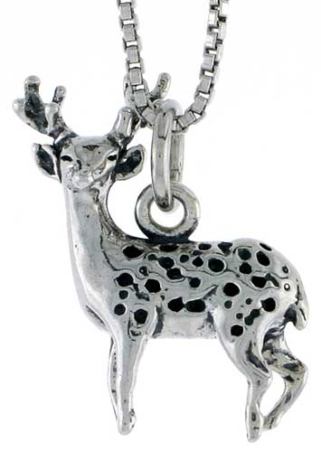 Sterling Silver Buck (Male Deer) Charm, 3/4 inch tall