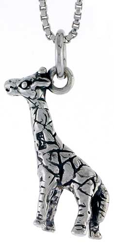 Sterling Silver Giraffe Charm, 3/4 inch tall