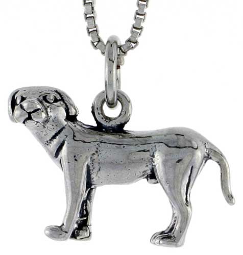Sterling Silver Anatolian Shepherd Dog Charm, 3/4 inch wide