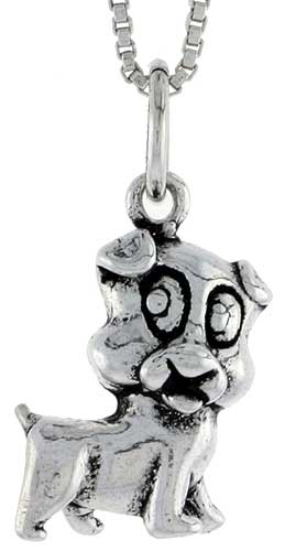 Sterling Silver Dog Charm, 1/2 inch tall